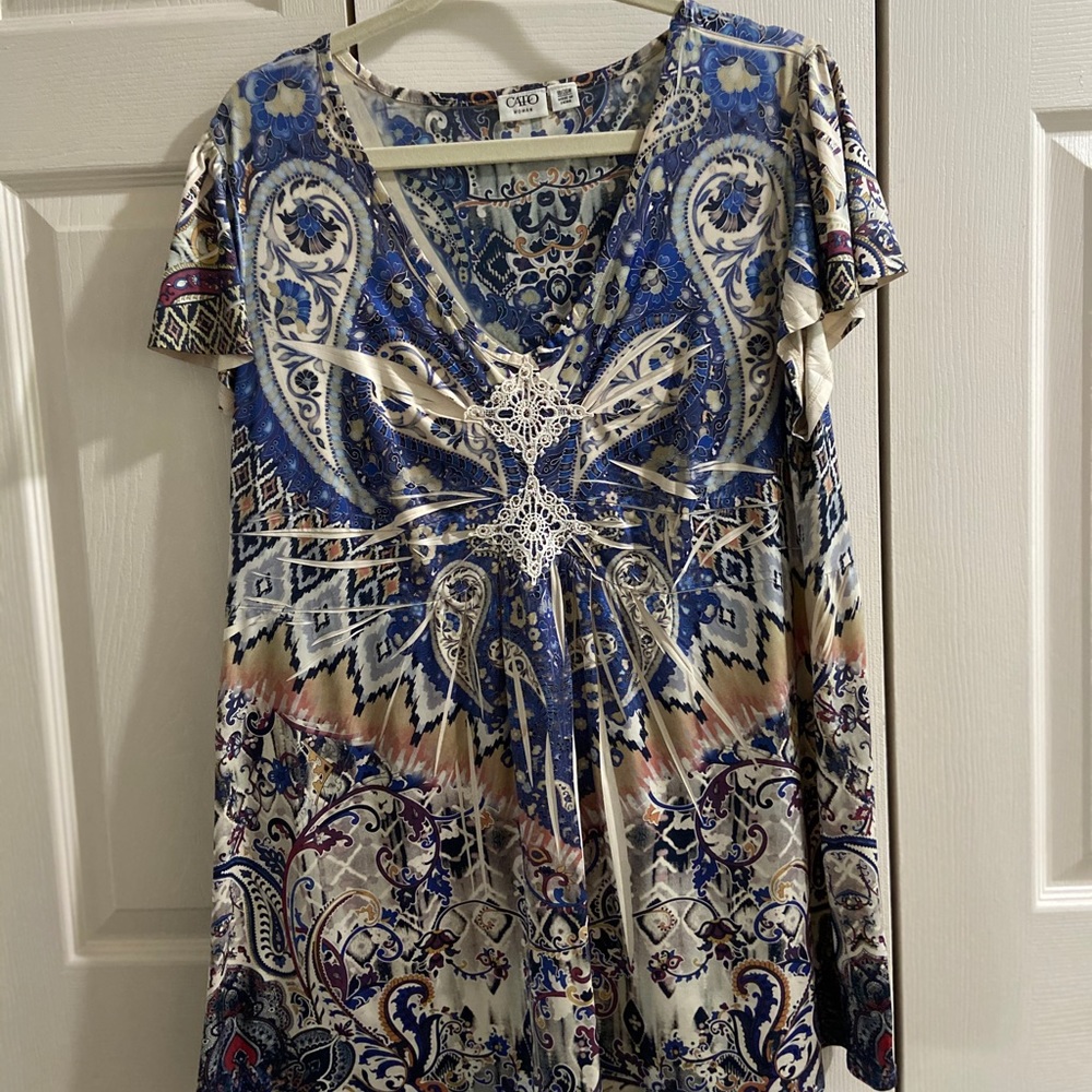 Silky feel short sleeve top
